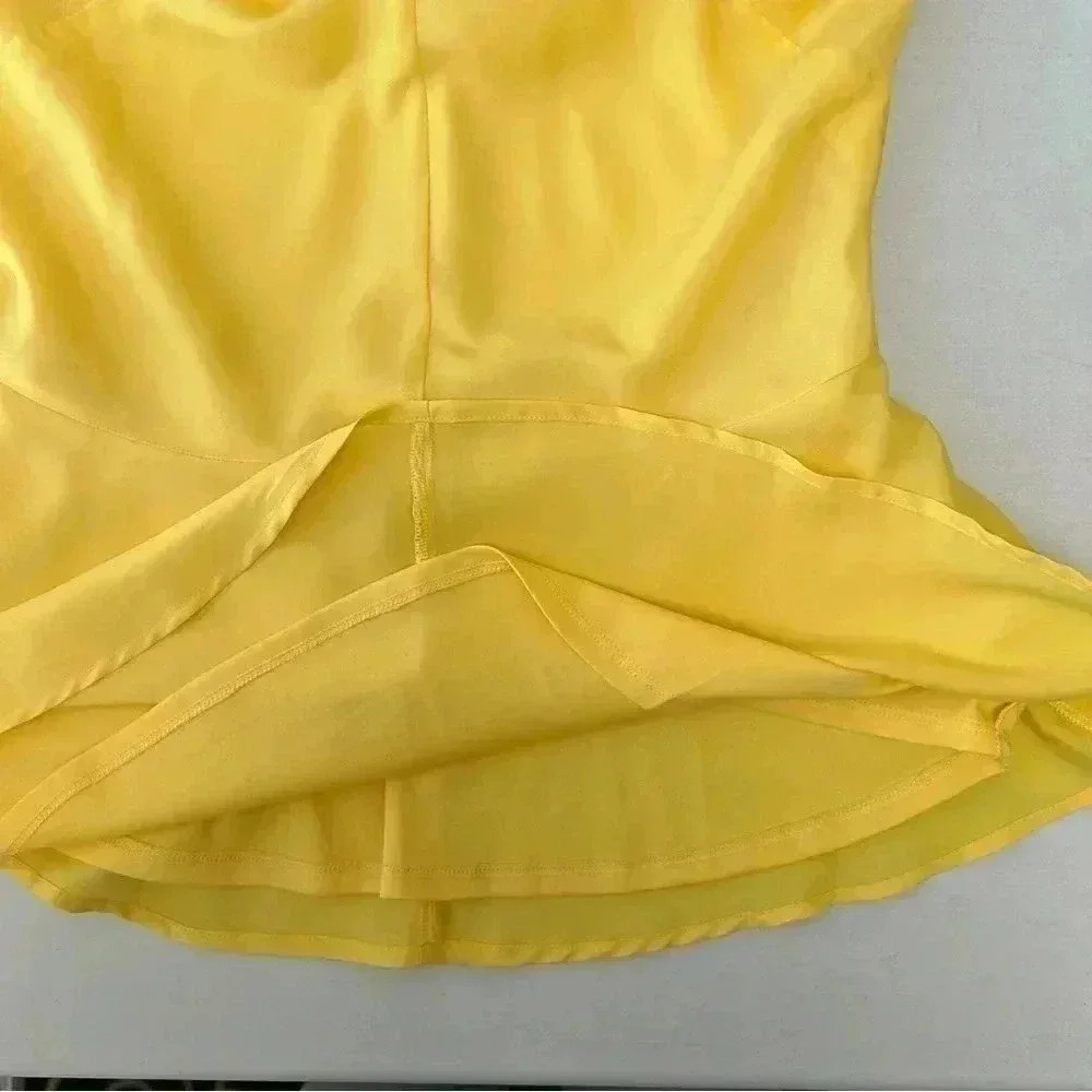 Ricki’s Yellow Halter Neck Sleeveless Peplum Top Flowy Blouse 0/XS - Picture 12 of 15